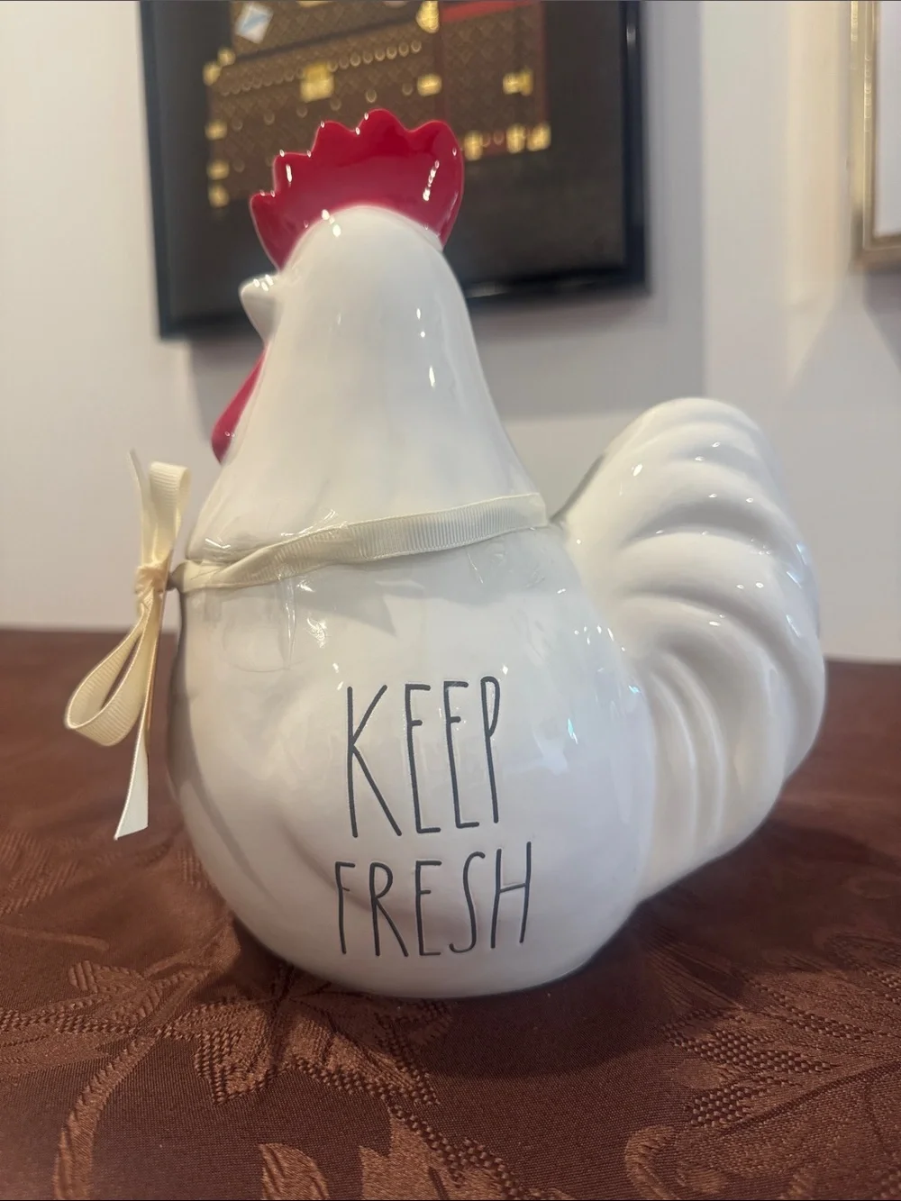 🐓Rae Dunn White Ceramic Hen Canister